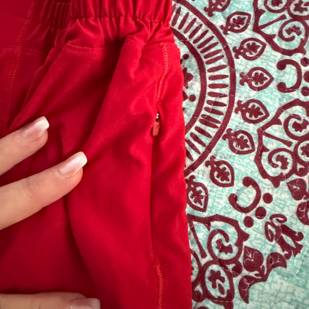 lululemon athletica “Hotty Hot” Dark Red 4” shorts - Picture 4 of 5